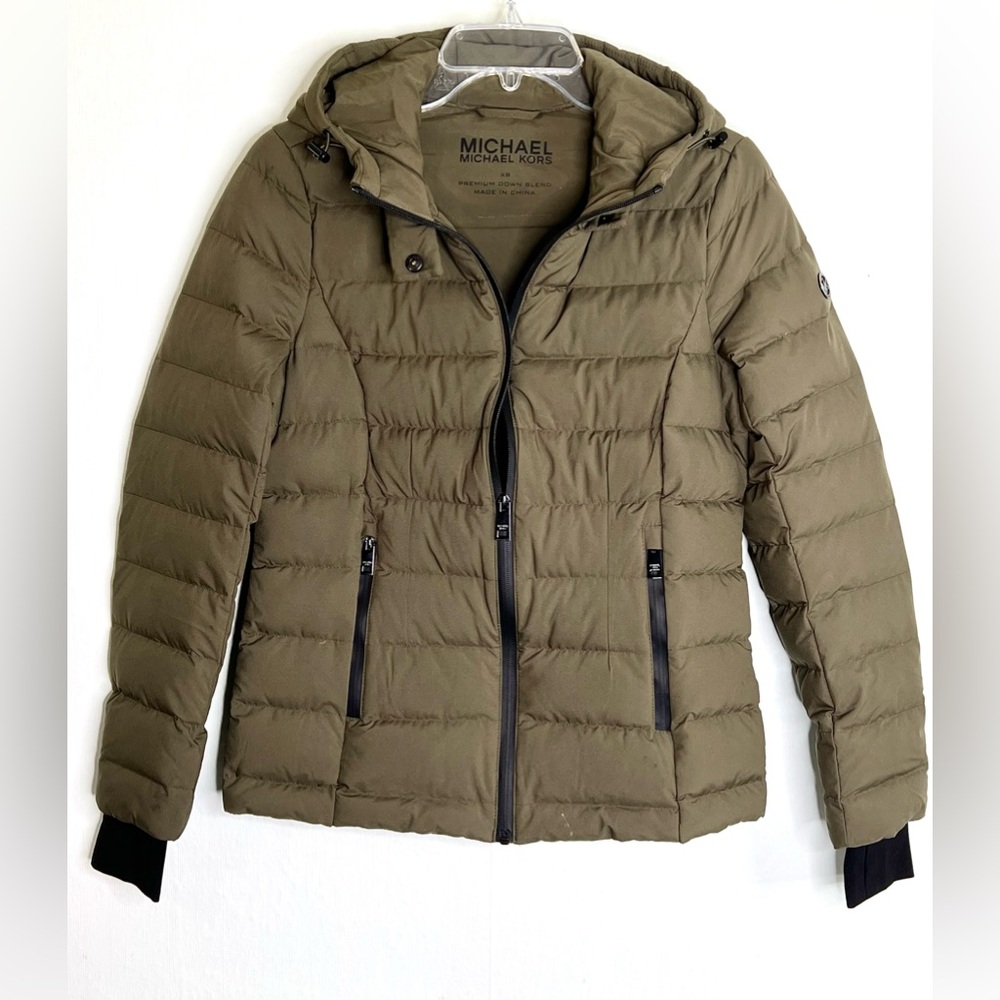 Michael Kors Women's Olive Green Packable Down Quilted Puffer coat Sz. XS
